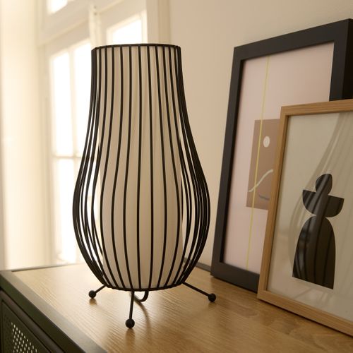Lampe à poser H. 31,5 cm MOKA 2 Noire vue d'ambiance 1
