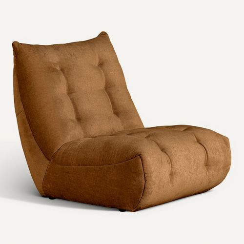 Fauteuil FORIO tissu moutarde vue 3/4