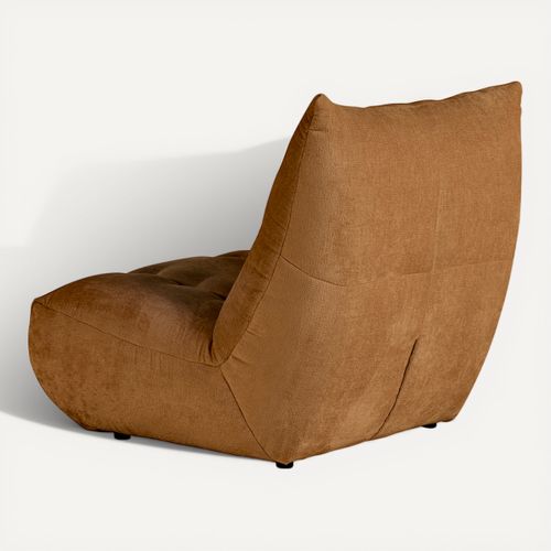 Fauteuil FORIO tissu moutarde vue de derrière
