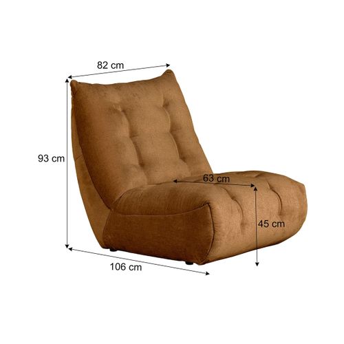 Fauteuil FORIO tissu moutarde