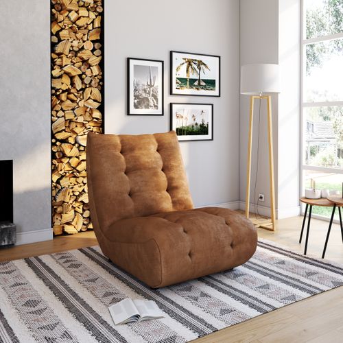 Fauteuil FORIO tissu terracotta vue d'ambiance 1
