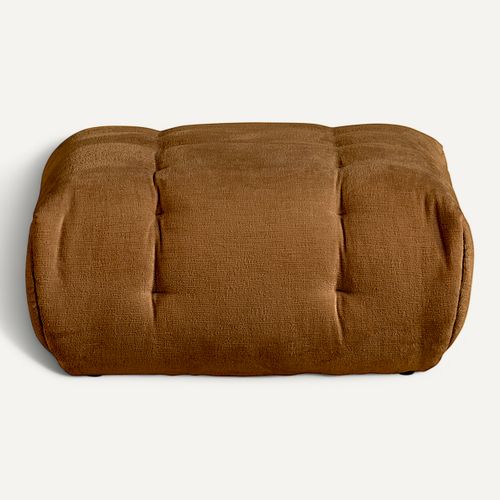 Pouf FORIO tissu moutarde vue de face