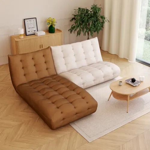 Chaise longue FORIO tissu mustard