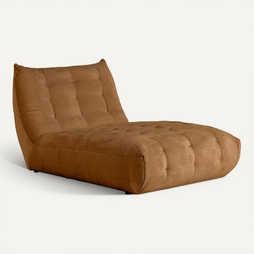 Chaise longue FORIO tissu mustard vue 3/4