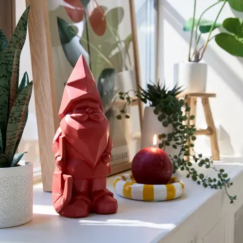 Statue origami H. 32 cm ALBERT Rouge vue d'ambiance 1