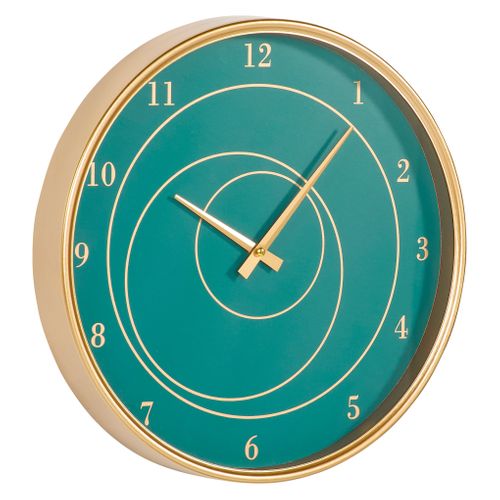 Horloge Ø 40 cm ADDA doré et vert
