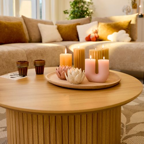 Photophore lotus H. 6 cm ARTEMIS Beige