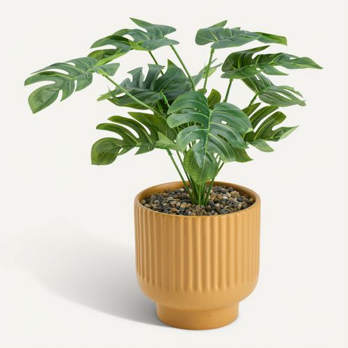 Plante artificielle H. 41 cm ADRIANA Jaune vue de face