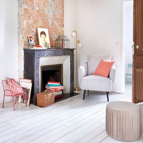 Pouf H. 35 cm ANAIS Beige