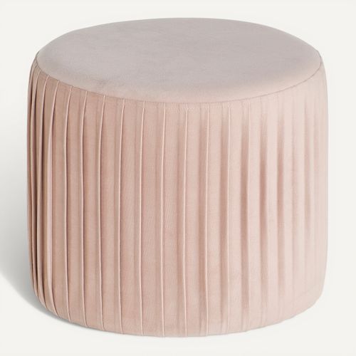 Pouf H. 35 cm ANAIS Beige vue 3/4