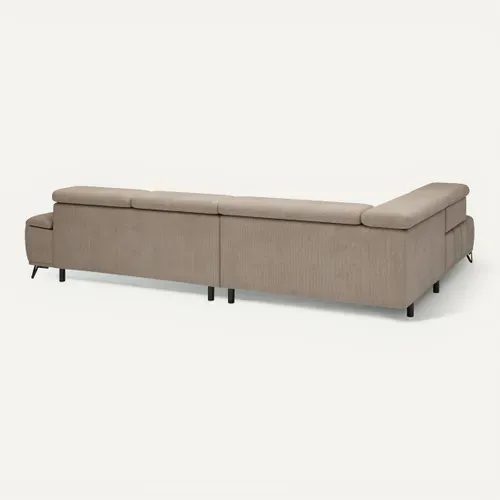 Canapé d'angle gauche relax PALLADIO tissu eden beige vue de derrière