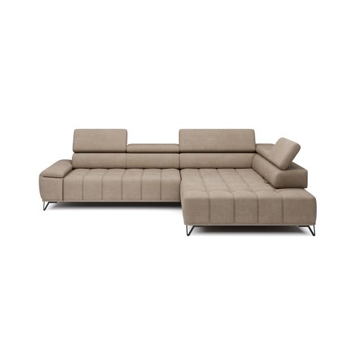 Canapé d'angle droit relax PALLADIO tissu eden beige