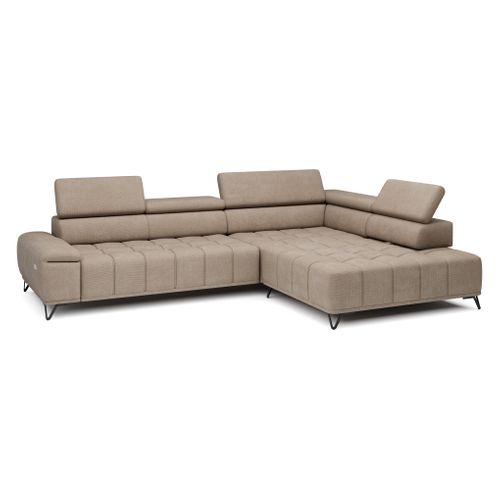 Canapé d'angle droit relax PALLADIO tissu eden beige