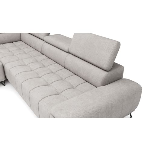 Canapé d'angle gauche relax PALLADIO tissu eden blanc cassé