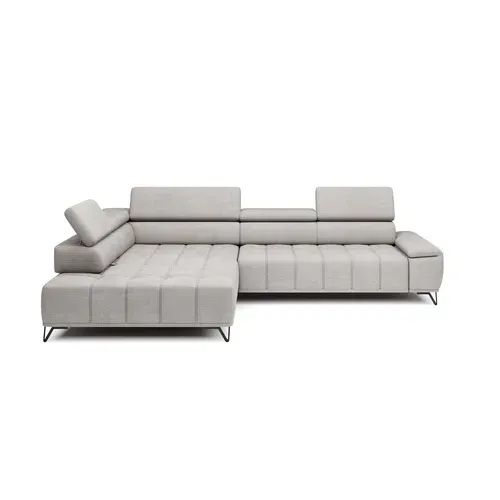 Canapé d'angle gauche relax PALLADIO tissu eden blanc cassé