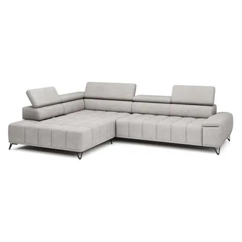 Canapé d'angle gauche relax PALLADIO tissu eden blanc cassé