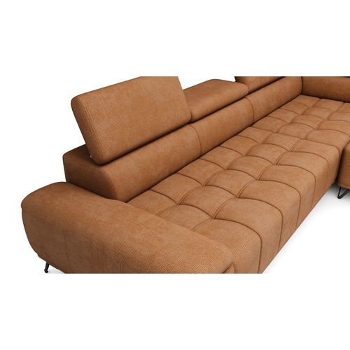 Canapé d'angle droit relax PALLADIO tissu eden terracotta vue détaillée
