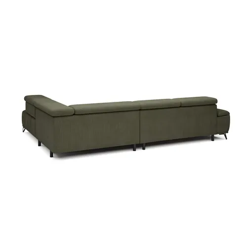 Canapé d'angle droit relax PALLADIO tissu eden vert vue de derrière