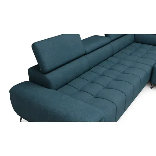 Canapé d'angle droit relax PALLADIO tissu eden bleu clair vue détaillée