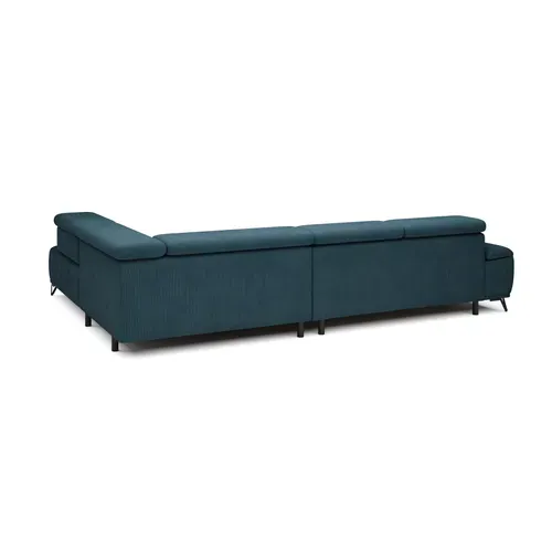 Canapé d'angle droit relax PALLADIO tissu eden bleu clair vue de derrière