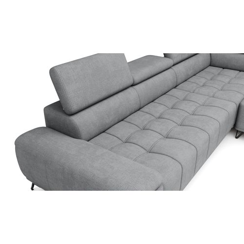 Canapé d'angle droit relax PALLADIO tissu eden gris vue détaillée