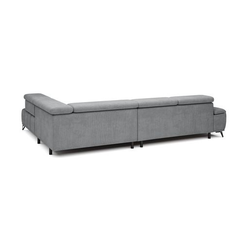 Canapé d'angle droit relax PALLADIO tissu eden gris vue de derrière