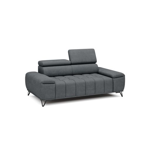 Canapé 2 places PALLADIO tissu eden gris foncé