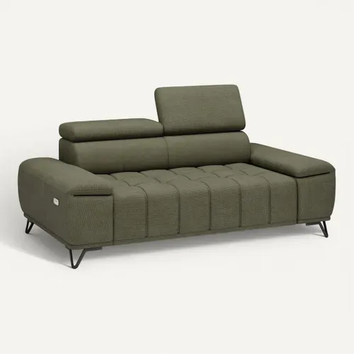 Canapé 2 places relax PALLADIO tissu eden vert vue 3/4