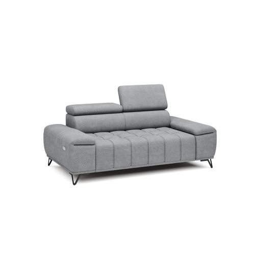 Canapé 2 places relax PALLADIO tissu eden gris vue de profil