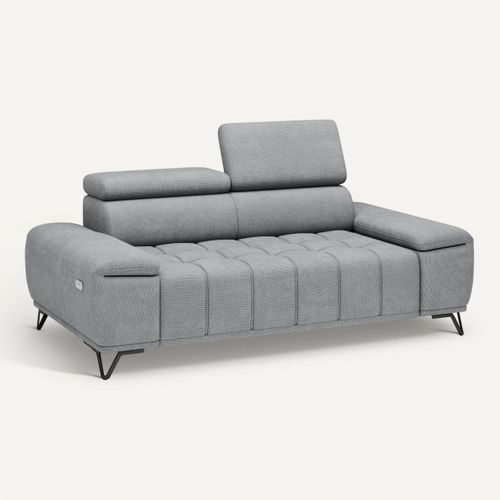 Canapé 2 places relax PALLADIO tissu eden gris vue 3/4