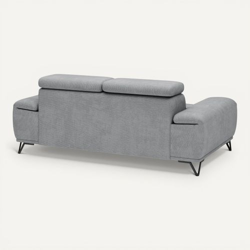 Canapé 2 places relax PALLADIO tissu eden gris vue de derrière
