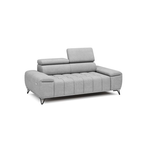 Canapé 3 places relax PALLADIO tissu eden gris clair