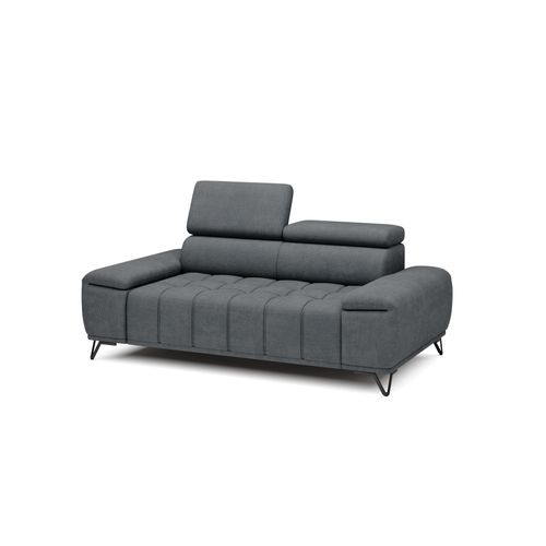 Canapé 3 places PALLADIO tissu eden gris foncé vue de profil