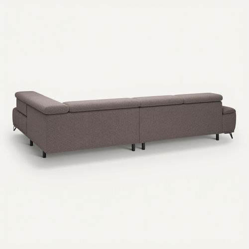 Canapé d'angle droit relax PALLADIO tissu bubble taupe vue de derrière