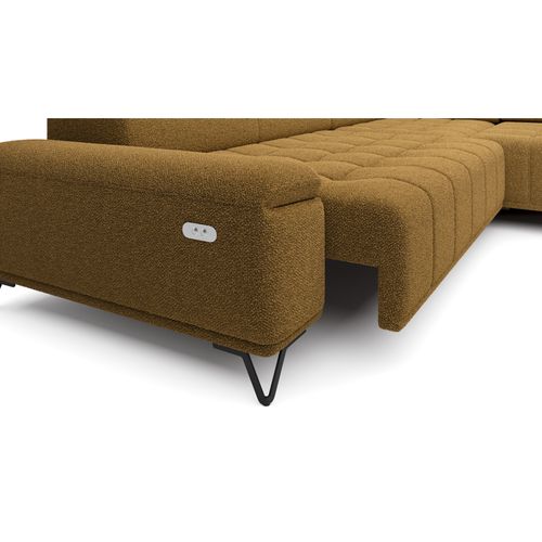 Canapé d'angle droit relax PALLADIO tissu bubble jaune