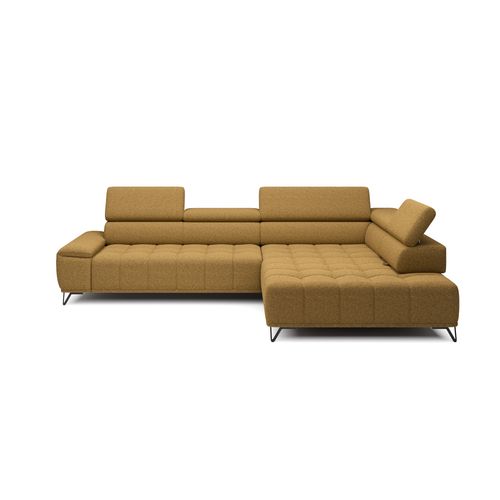 Canapé d'angle droit relax PALLADIO tissu bubble jaune
