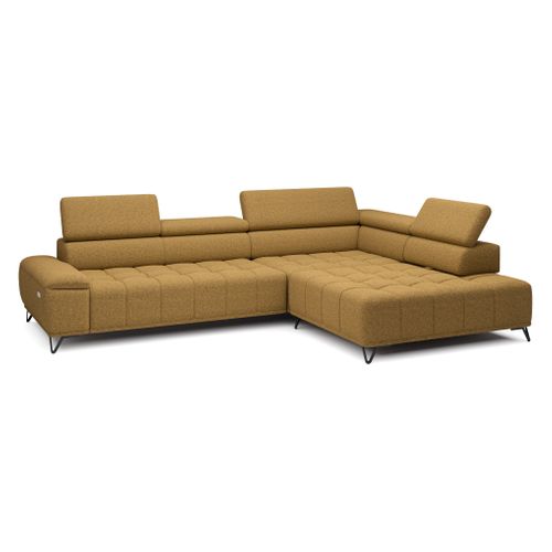 Canapé d'angle droit relax PALLADIO tissu bubble jaune