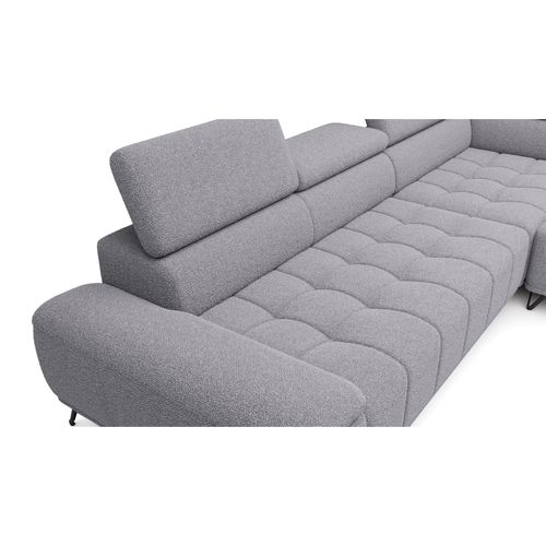 Canapé d'angle droit relax PALLADIO tissu bubble gris vue détaillée