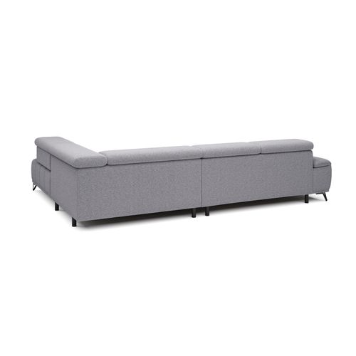 Canapé d'angle droit relax PALLADIO tissu bubble gris vue de derrière