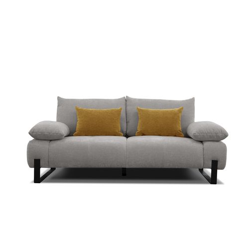 Canapé 2,5 places LUCCAS tissu madera gris clair