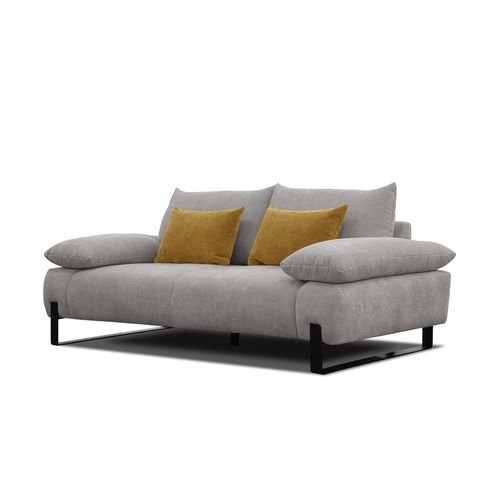 Canapé 2,5 places LUCCAS tissu madera gris clair