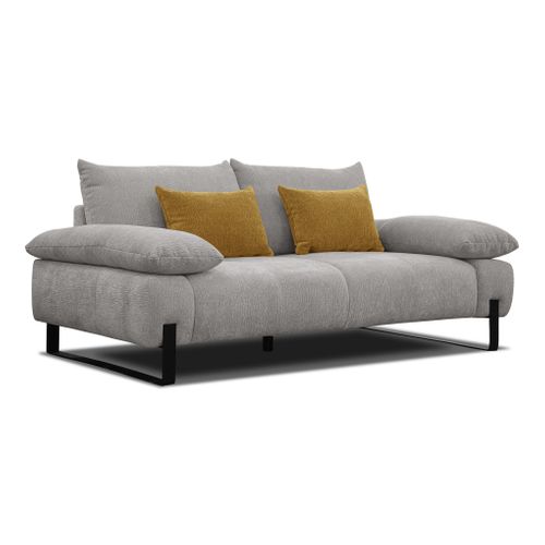 Canapé 2,5 places LUCCAS tissu madera gris clair