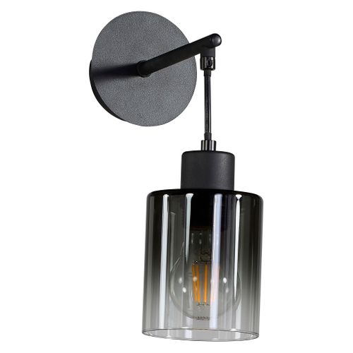 Applique verre H. 28 cm LOLA Noire vue 3/4