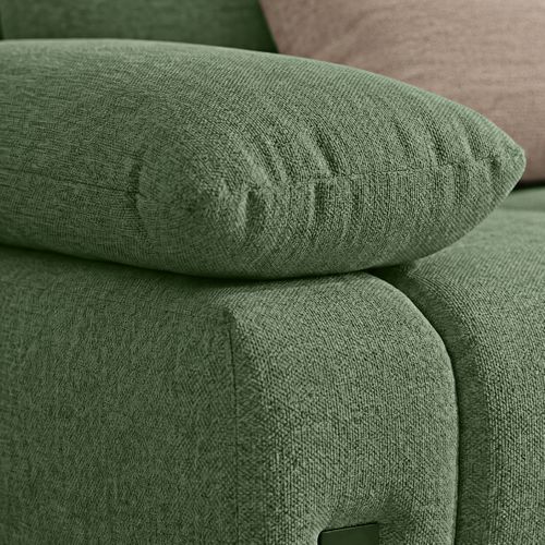 Canapé 2,5 places LUCCAS tissu forte vert vue détaillée
