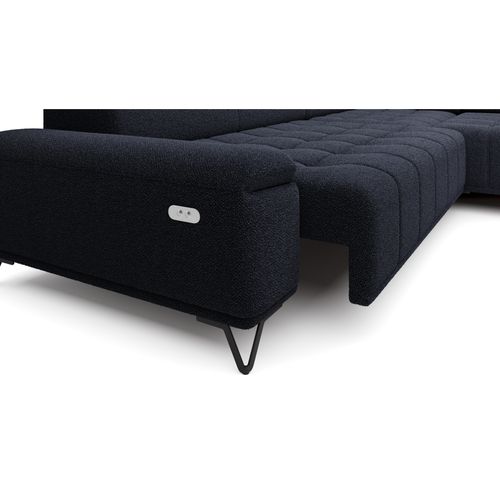 Canapé d'angle droit relax PALLADIO tissu bubble noir vue accessoires