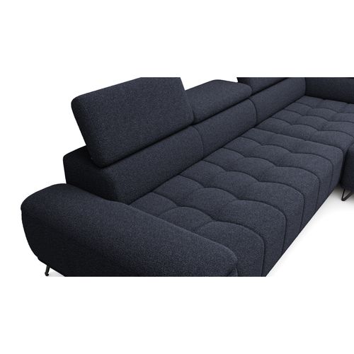 Canapé d'angle droit relax PALLADIO tissu bubble noir vue détaillée