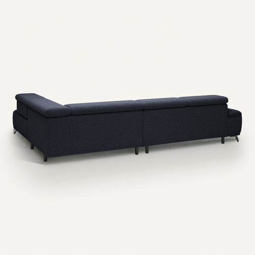 Canapé d'angle droit relax PALLADIO tissu bubble noir vue de derrière