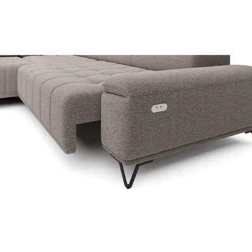 Canapé d'angle gauche relax PALLADIO tissu bubble beige vue accessoires