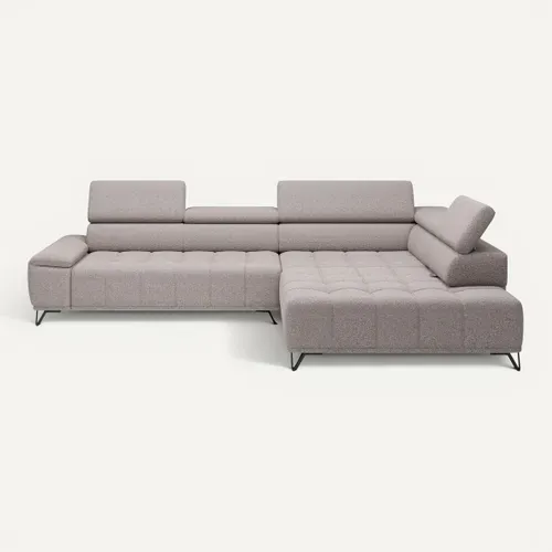 Canapé d'angle gauche relax PALLADIO tissu bubble beige vue de face