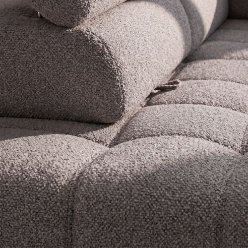 Canapé d'angle gauche relax PALLADIO tissu bubble taupe vue détaillée